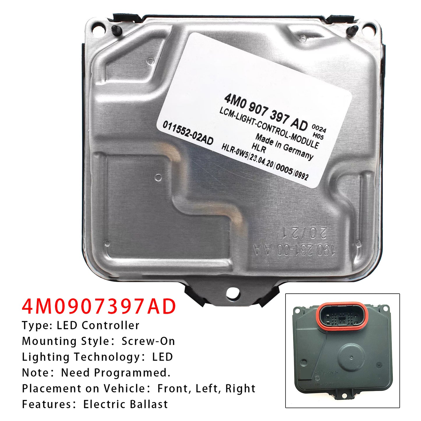 AUDI A4 A5 S5 S4 RS4 RS5 4M0907397AD LED Light Control Module LCM Matrix