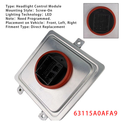 BMW 3 7 8 Series X5 X6 X7 G20 G11 63115A0AFA9 LED Headlight Control Module