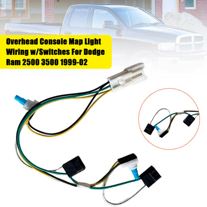 1999-02 Dodge Ram 2500 3500 Overhead Console Map Light Wiring w/Switches