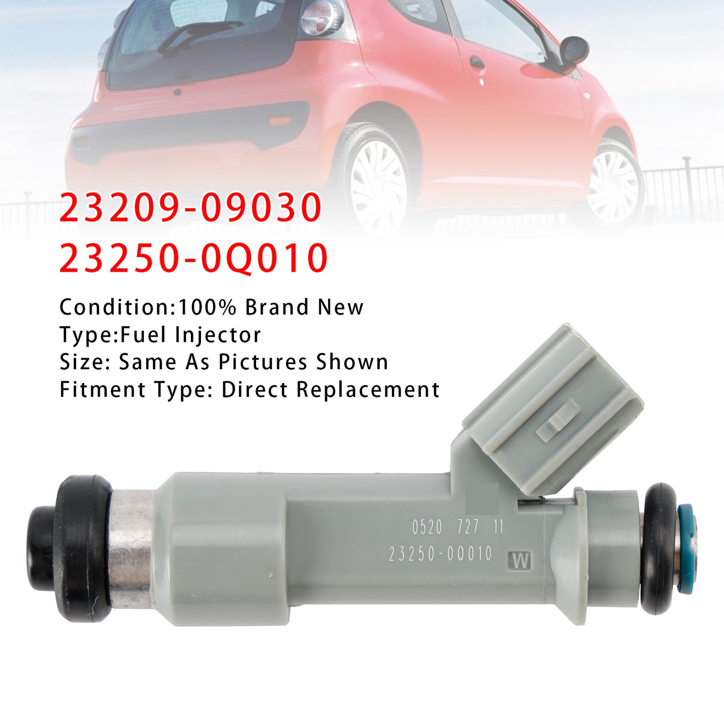 2005 Peugeot 107 Hatchback 23209-09030 1Pcs Fuel Injector