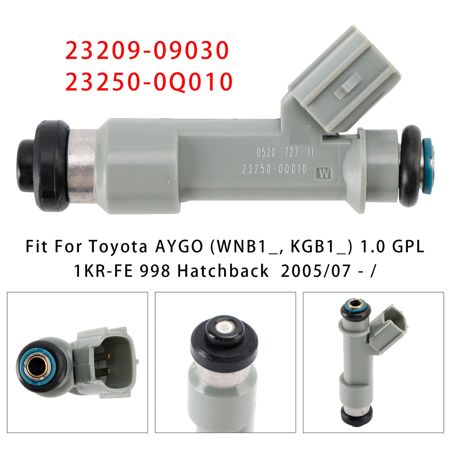 2005 Peugeot 107 Hatchback 23209-09030 1Pcs Fuel Injector
