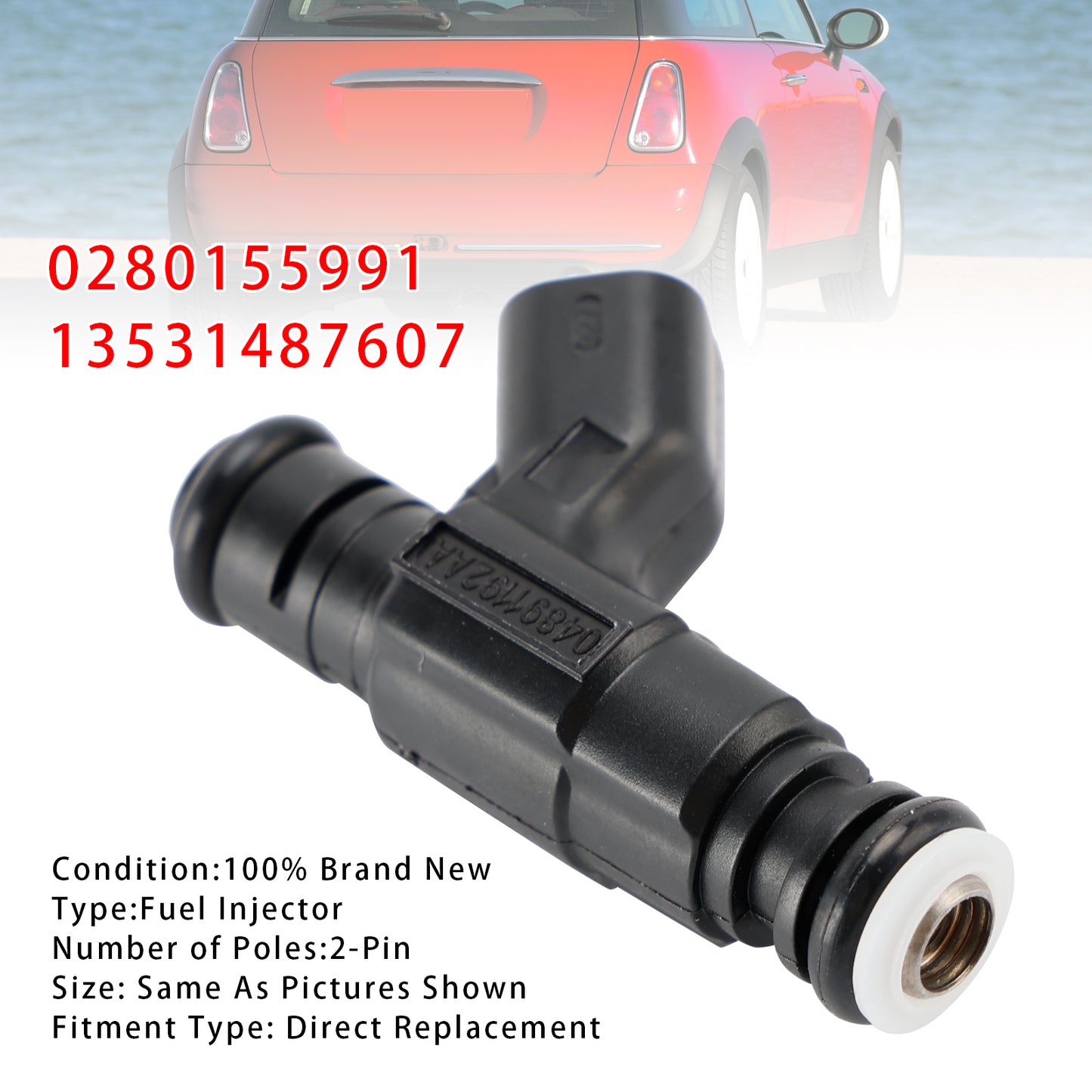 2004 Mini Cooper S R52 Convertible 0280155991 1Pcs Fuel Injector