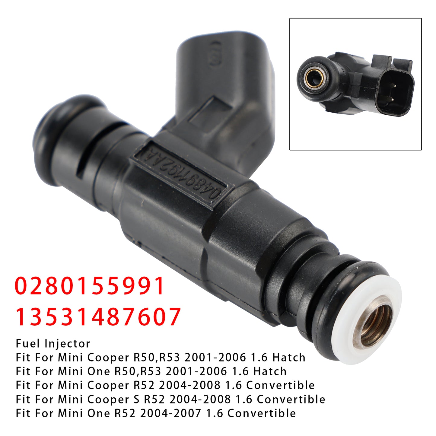 2004 Mini Cooper S R52 Convertible 0280155991 1Pcs Fuel Injector