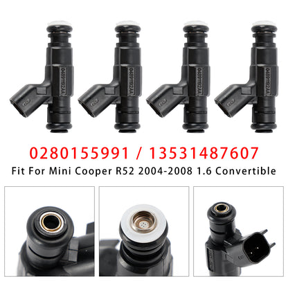 Mini Cooper One R50 R53 R52 1.6 0280155991 13531487607 4Pcs Fuel Injector