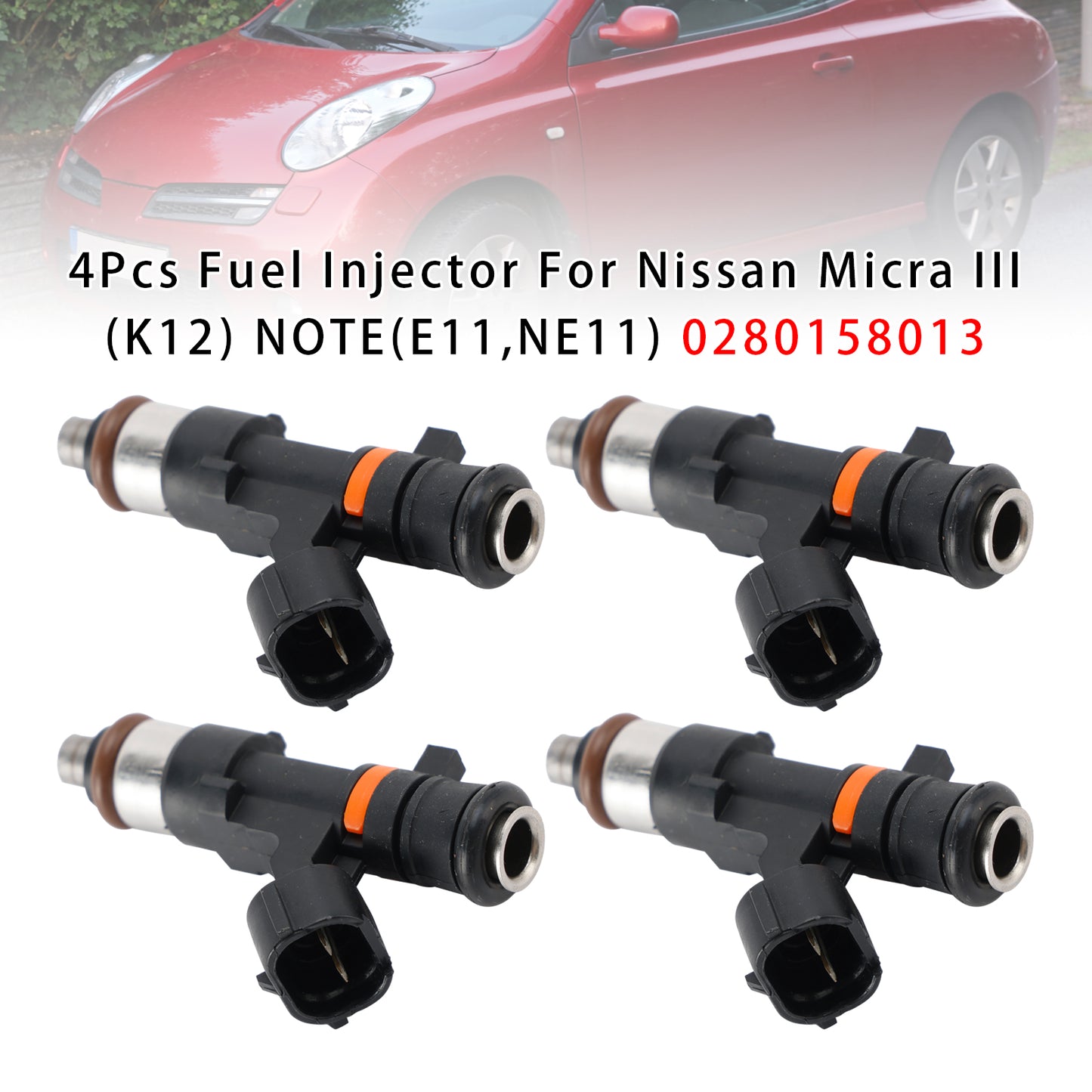 2003 Nissan Micra III (K12) 1.4 16V 0280158013 4Pcs Fuel Injector