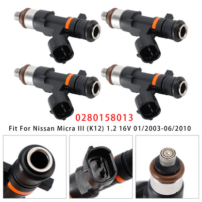2003 Nissan Micra III (K12) 1.4 16V 0280158013 4Pcs Fuel Injector