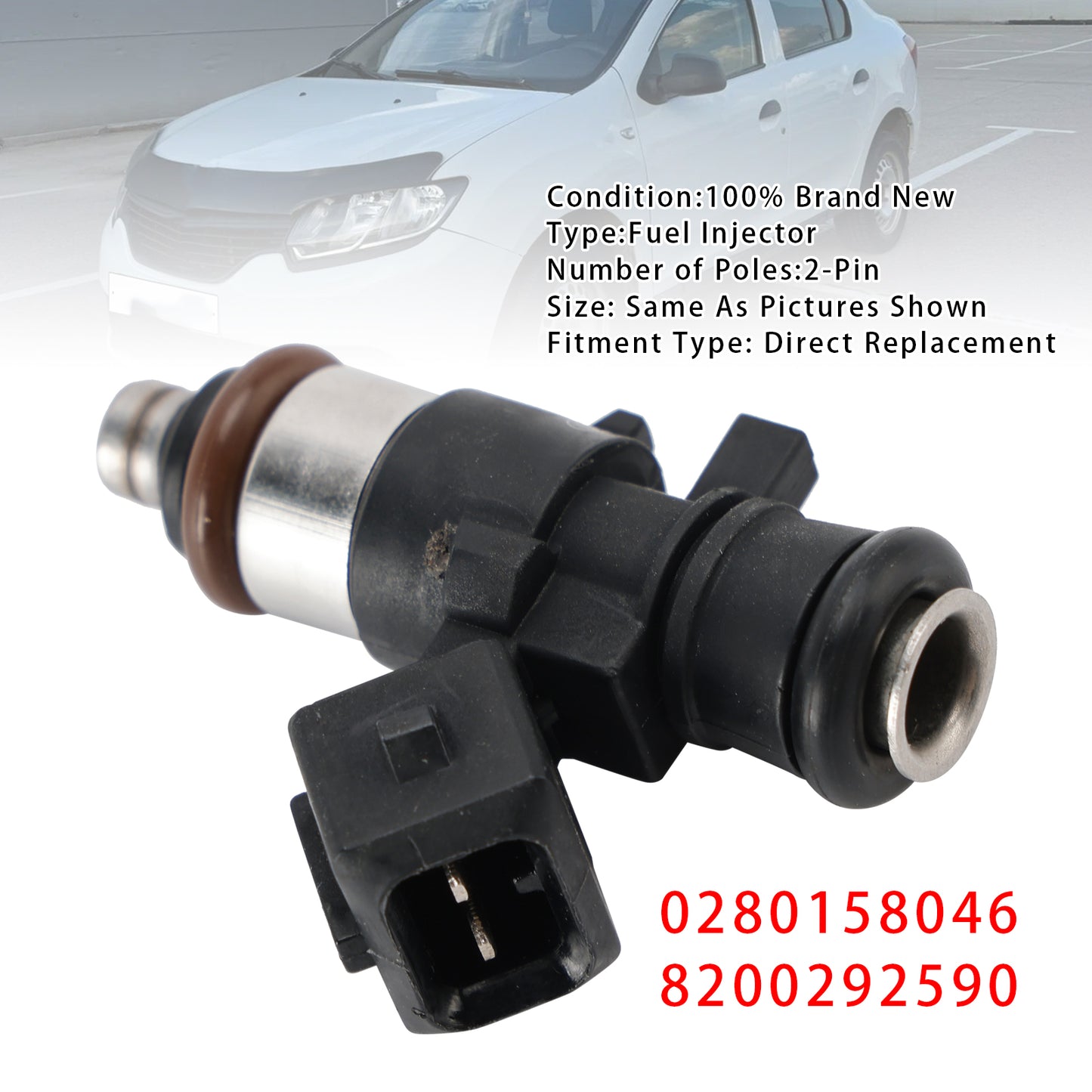2012 Dacia Logan II 1.2 Saloon 0280158046 1Pcs Fuel Injector