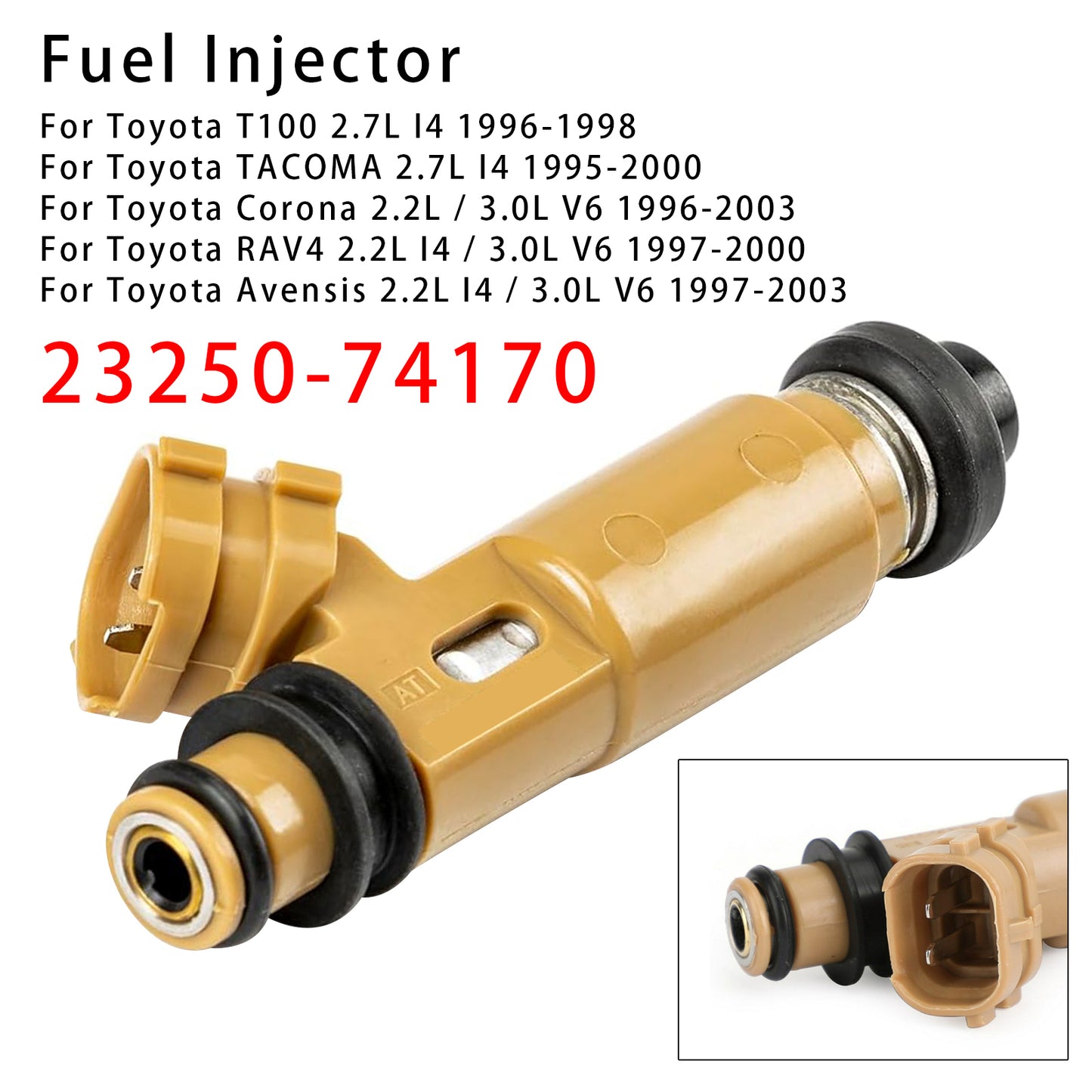 1995-1998 Toyota Carina ED 2.2L I4 / 3.0L V6 23250-74170 1Pcs Fuel Injector