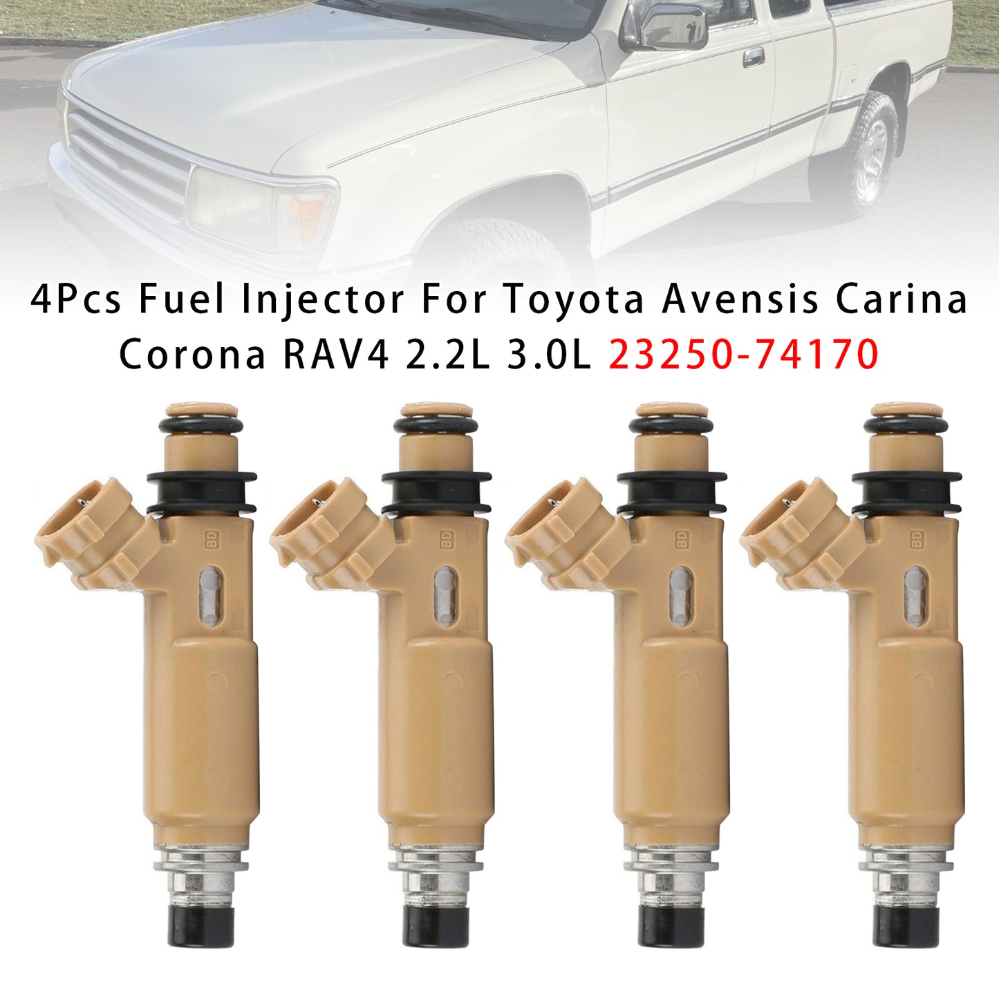 1997-2000 Toyota RAV4 2.2L I4 / 3.0L V6 23250-74170 4Pcs Fuel Injector