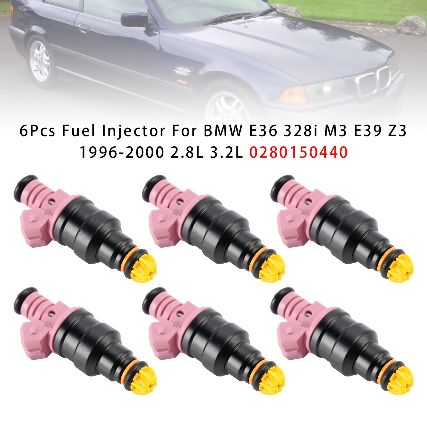 1997 BMW 528i 0280150440 6Pcs Fuel Injector