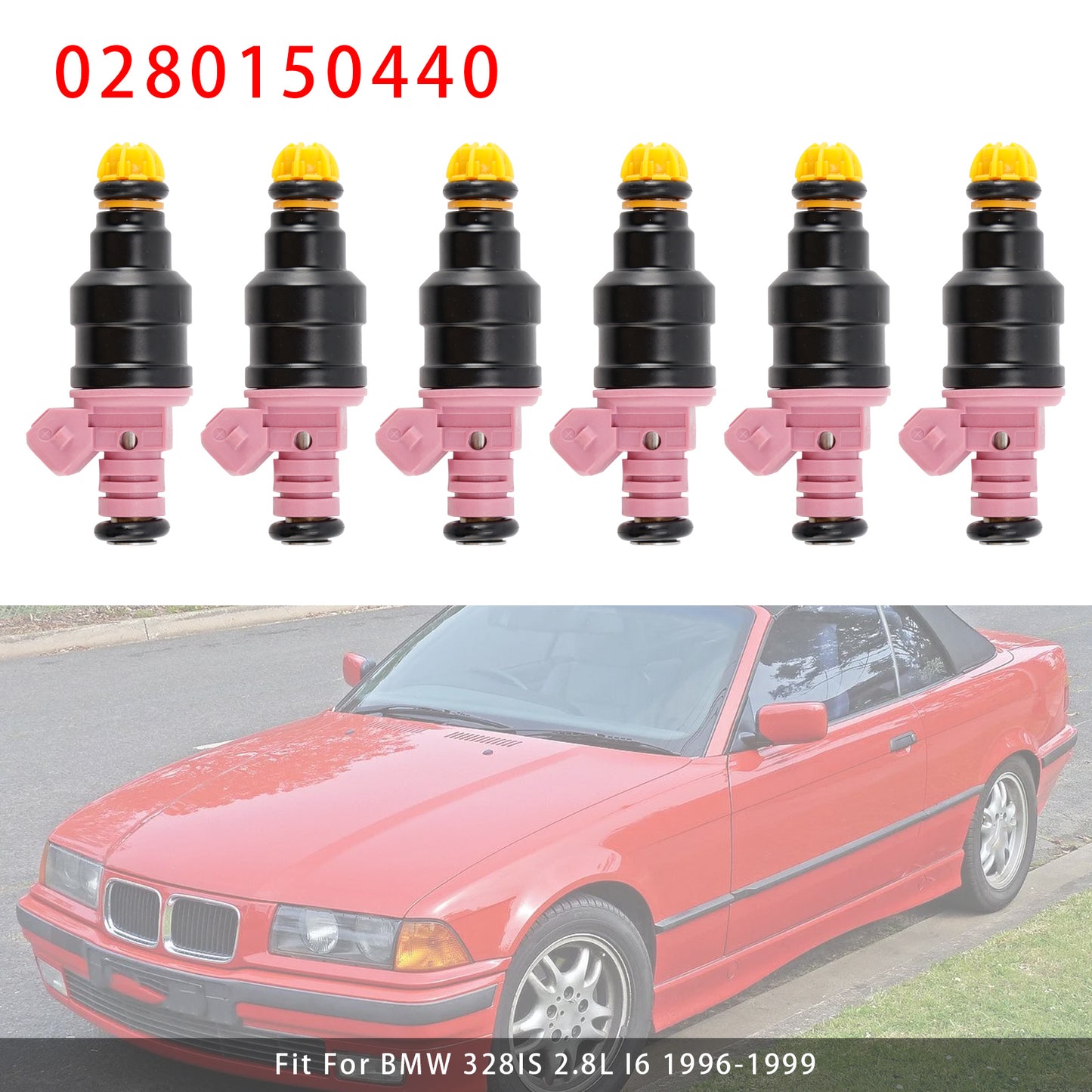 1997 BMW 528i 0280150440 6Pcs Fuel Injector