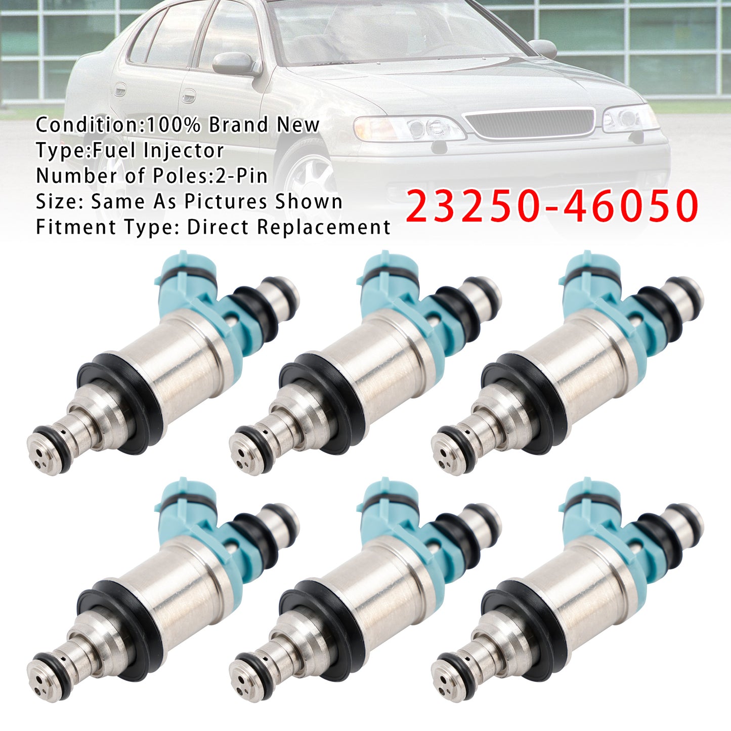 1993 Lexus GS300 3.0L 23250-46050 6Pcs Fuel Injector