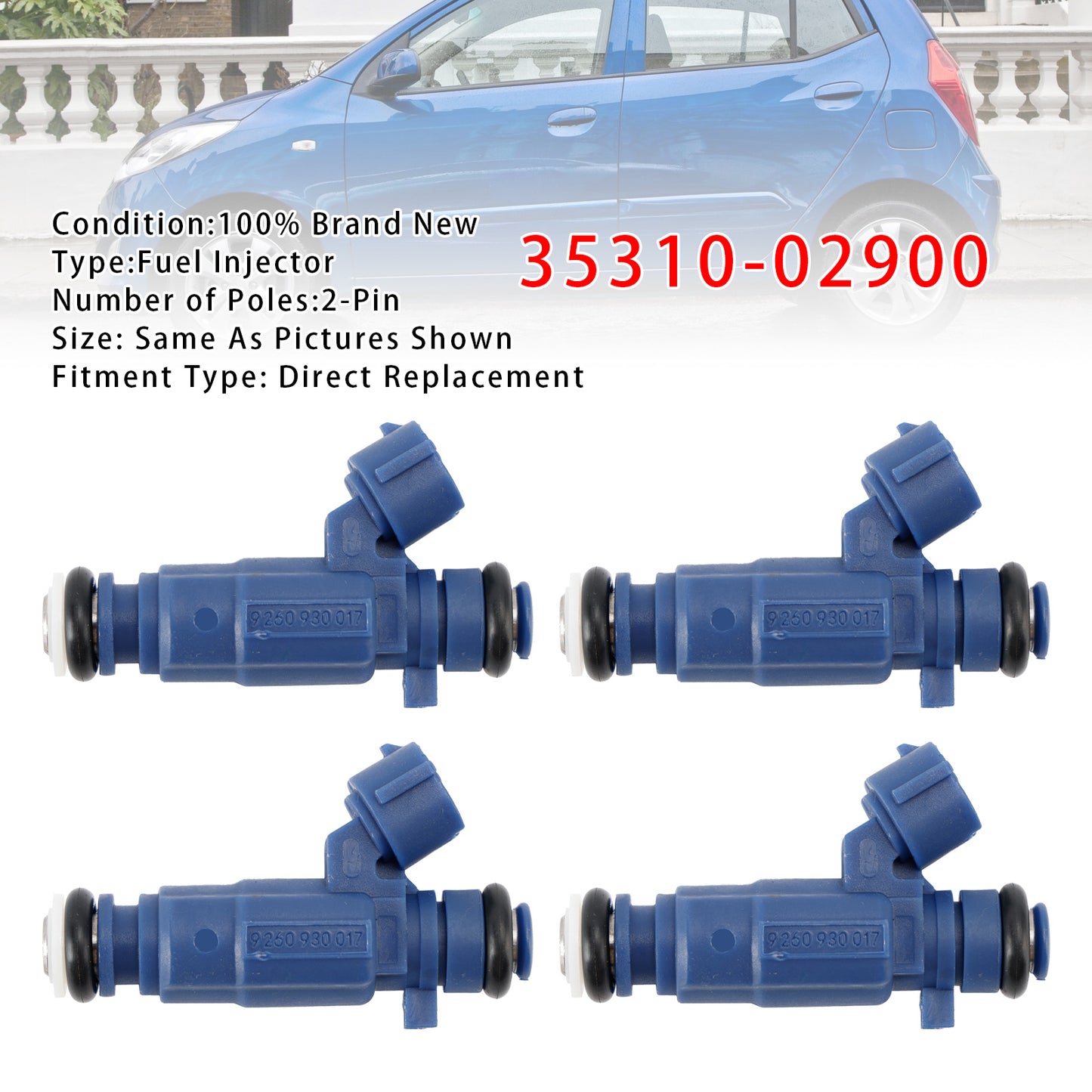2004/05-2011/01 KIA Picanto SA 1 Petrol Hatchback 35310-02900 4Pcs Fuel Injector