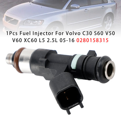 Volvo C30 S60 V50 V60 XC60 L5 2.5L 05-16 0280158315 1Pcs Fuel Injector
