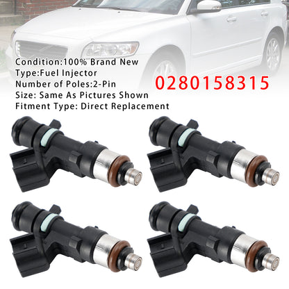 2015-2016 S60 2.5L L5 0280158315 4Pcs Fuel Injector