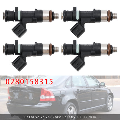 2015-2016 S60 2.5L L5 0280158315 4Pcs Fuel Injector