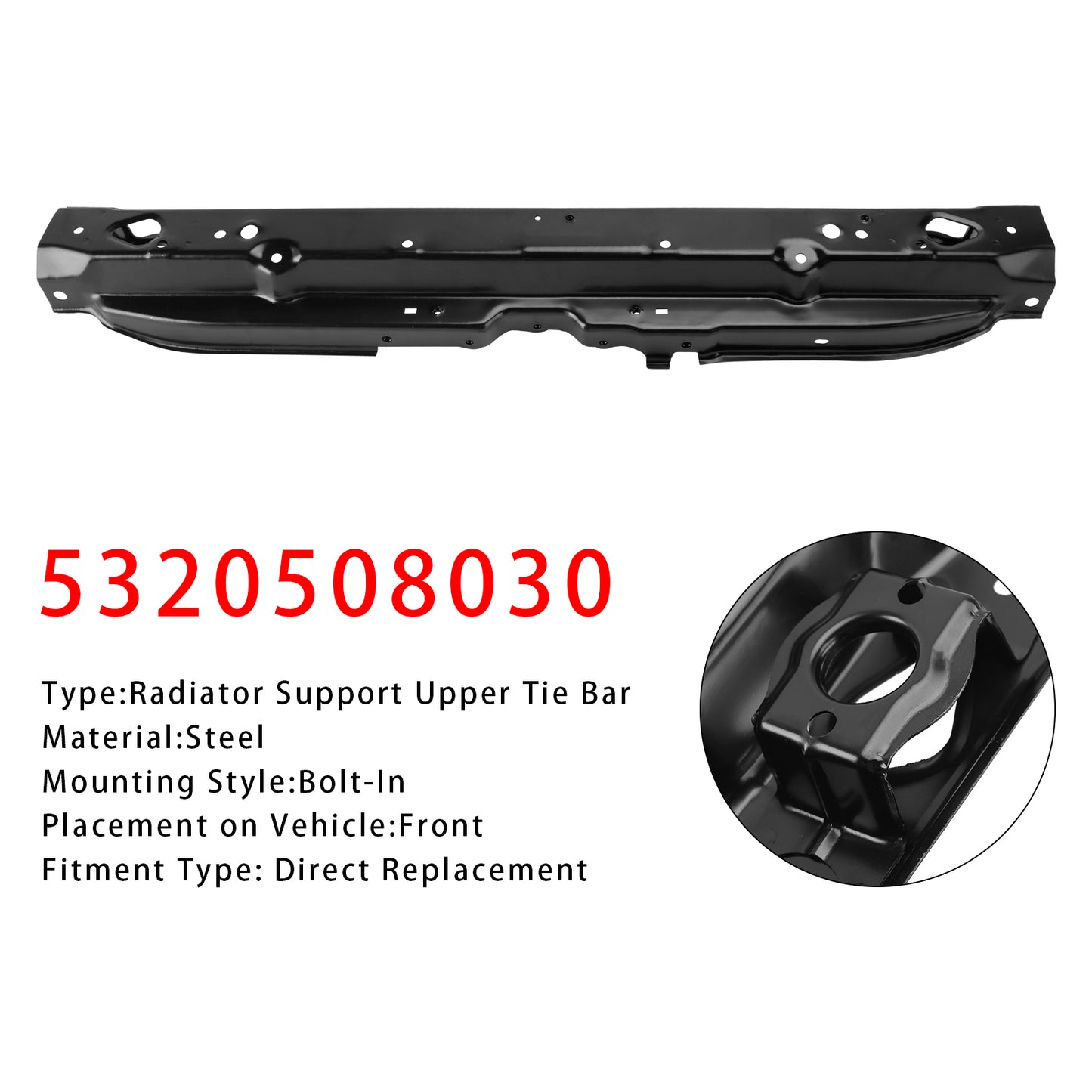 2011-2020 Toyota Sienna 5320508030 Upper Radiator Support Tie Bar