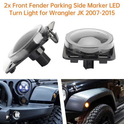 2007-2015 Wrangler JK 2x Front Fender Parking Side Marker LED Turn Light