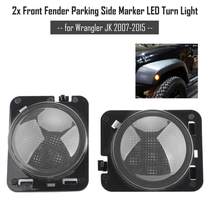 2007-2015 Wrangler JK 2x Front Fender Parking Side Marker LED Turn Light