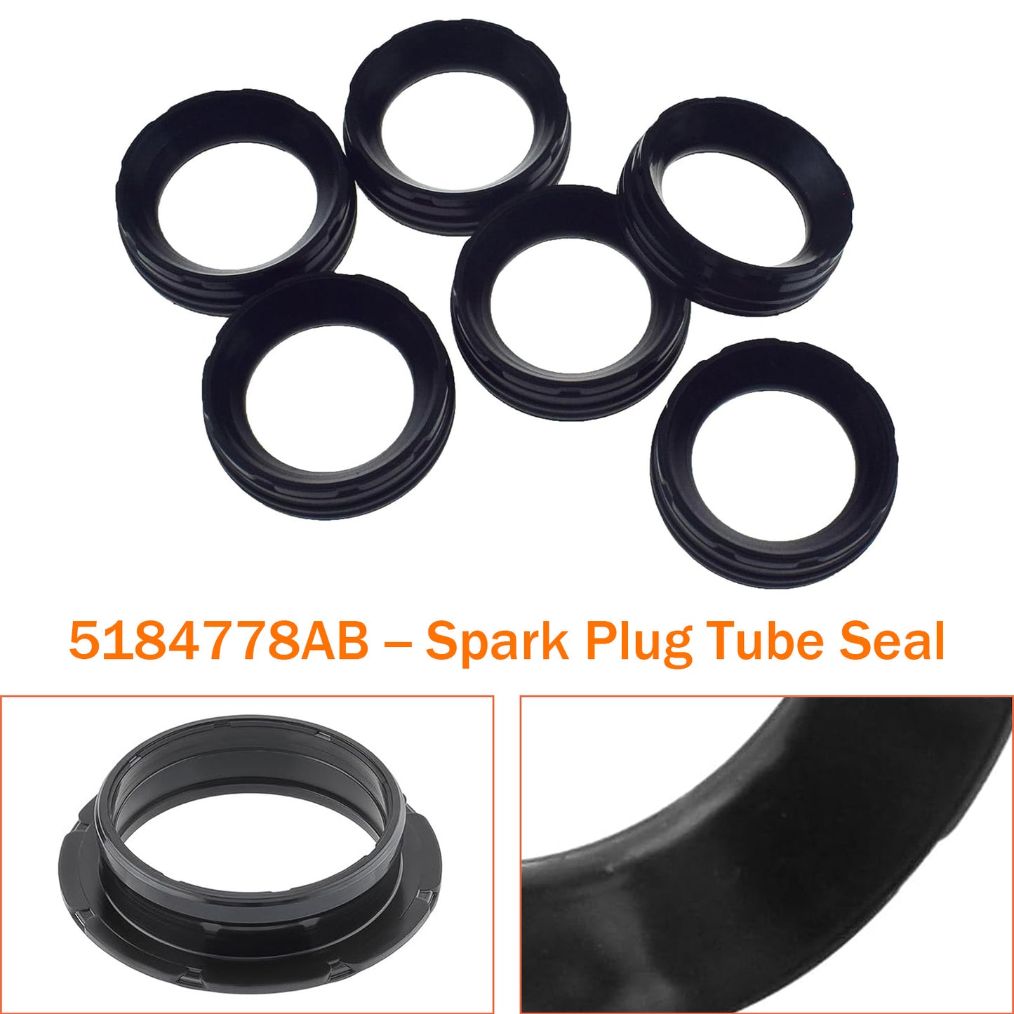 2012-2024 Ram 1500 5184778AB 6Pcs Spark Plug Tube Seal