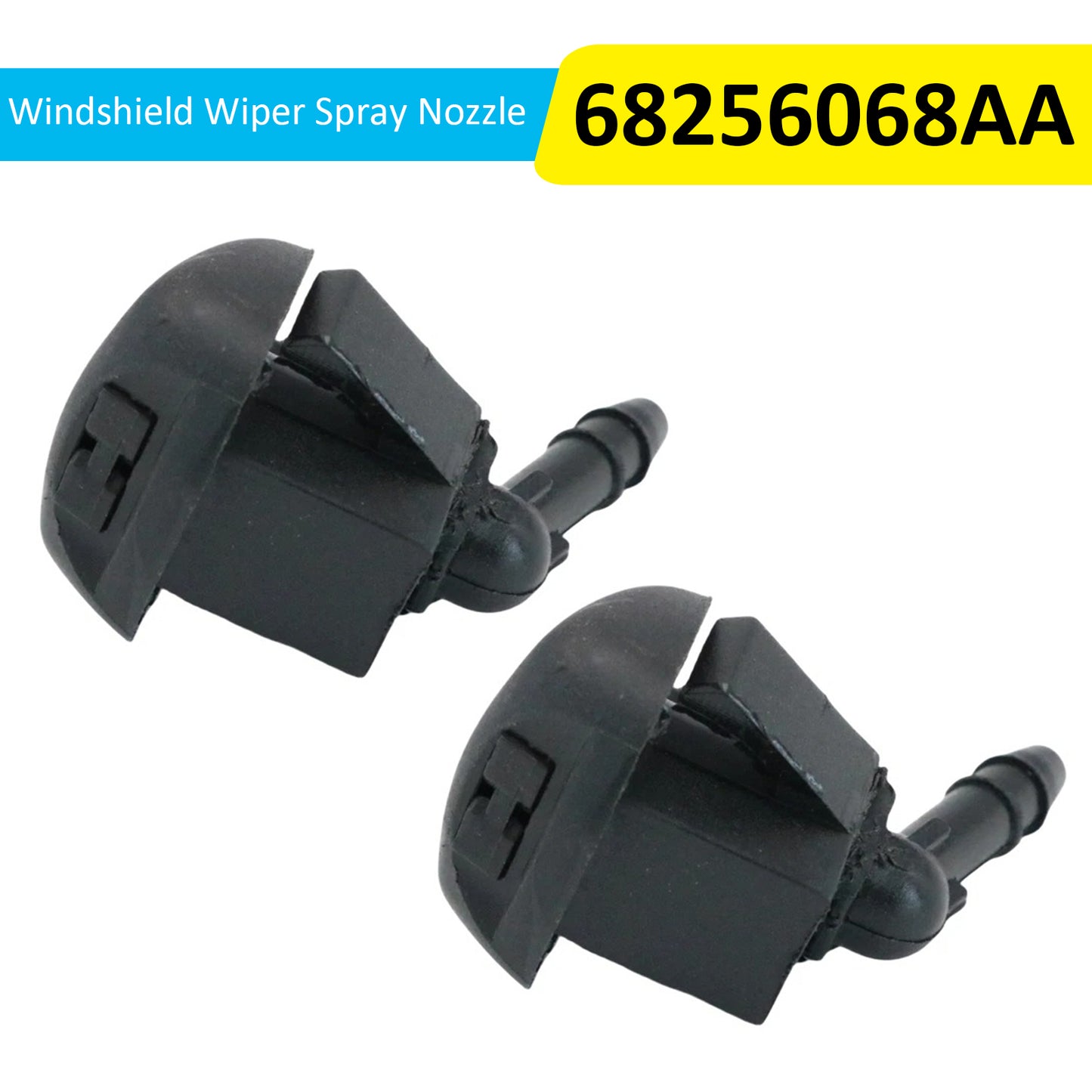 2 Pcs Windshield Wiper Spray Nozzle 2015-2020 Jeep Renegade 68256068AA