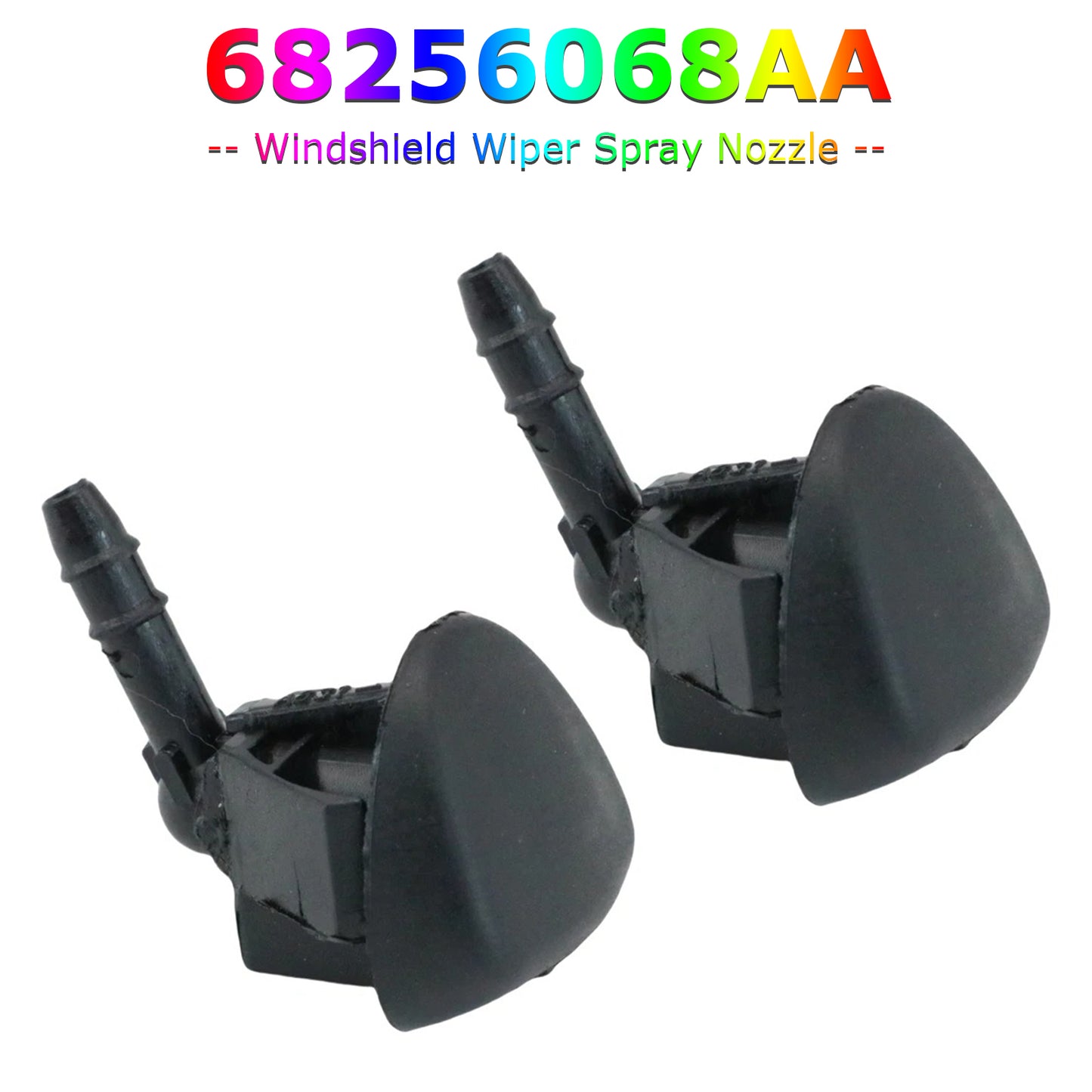 2 Pcs Windshield Wiper Spray Nozzle 2015-2020 Jeep Renegade 68256068AA