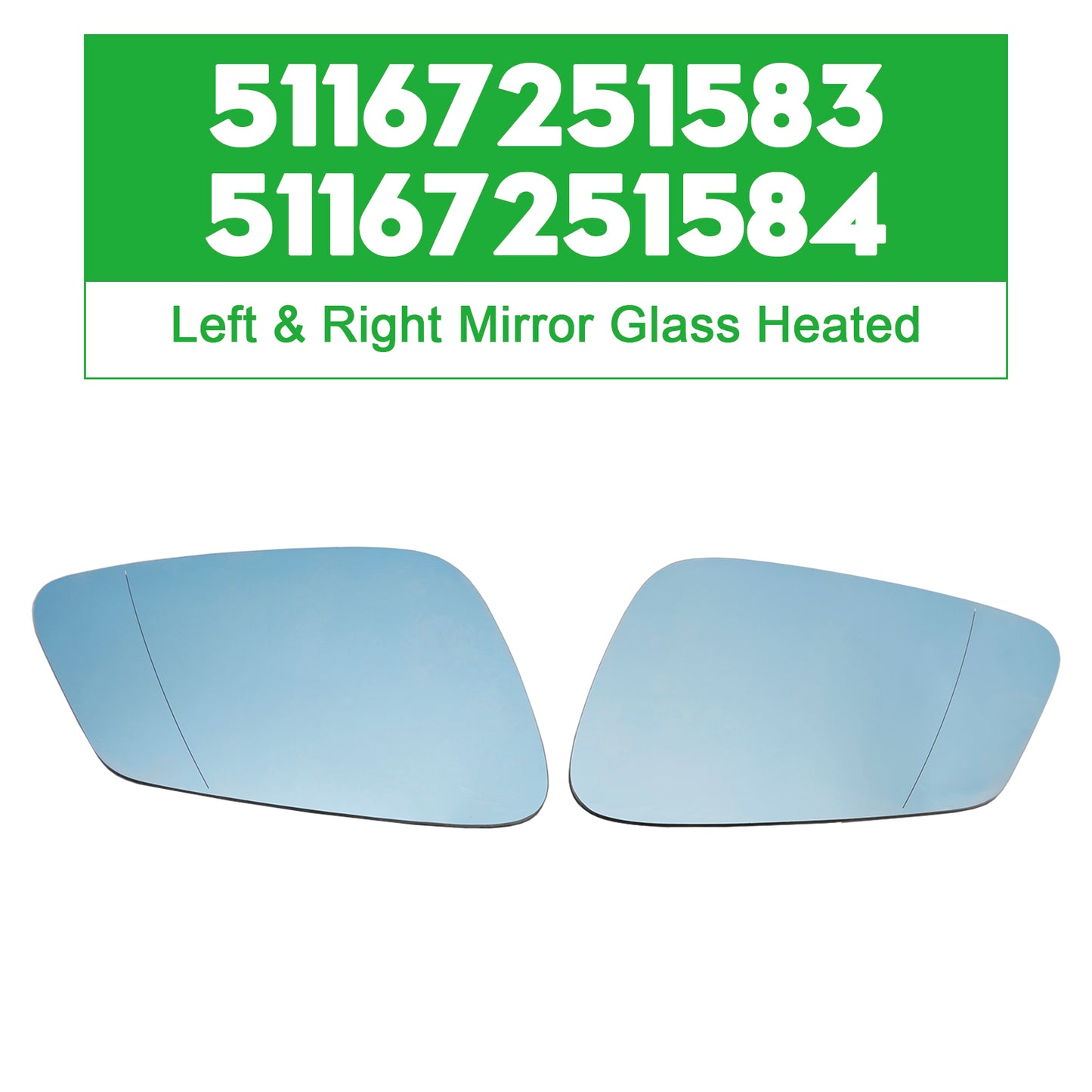 BMW 5 6 7 series 51167251583 51167251584 Left & Right Mirror Glass Heated