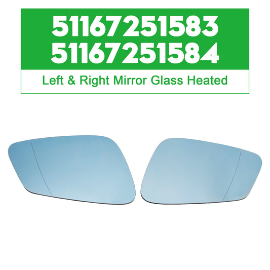 BMW 5 6 7 series 51167251583 51167251584 Left & Right Mirror Glass Heated