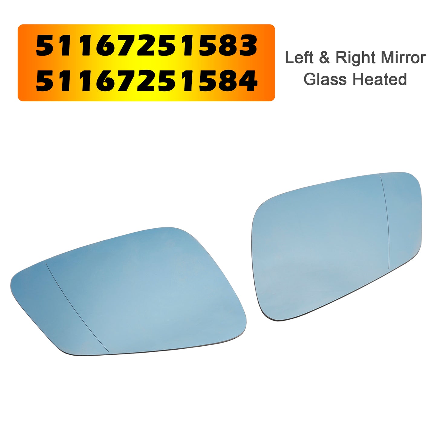 BMW 5 6 7 series 51167251583 51167251584 Left & Right Mirror Glass Heated