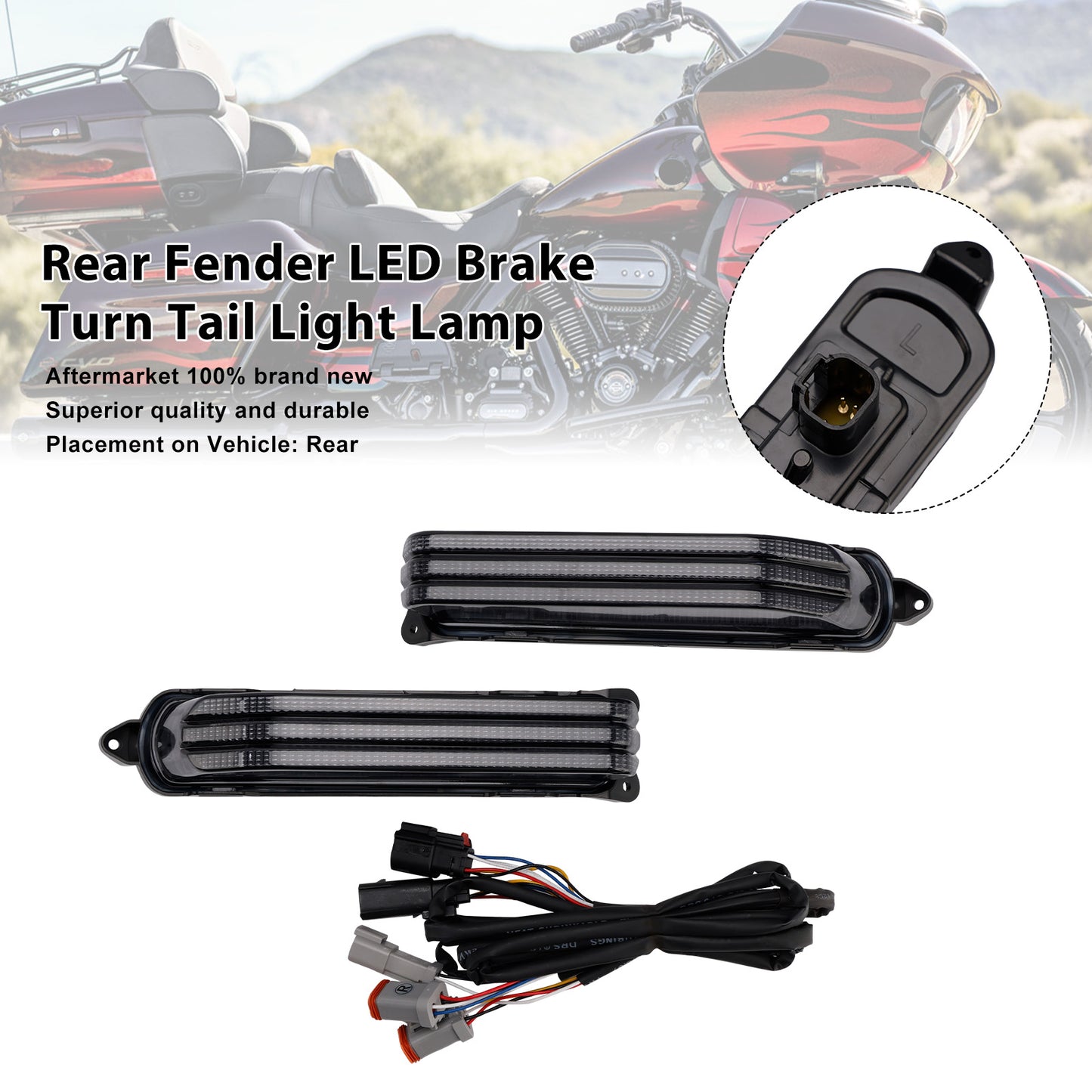 2014 Electra Glide Ultra Classic FLHTCU Rear Fender Brake Turn Tail Light Lamp Fit