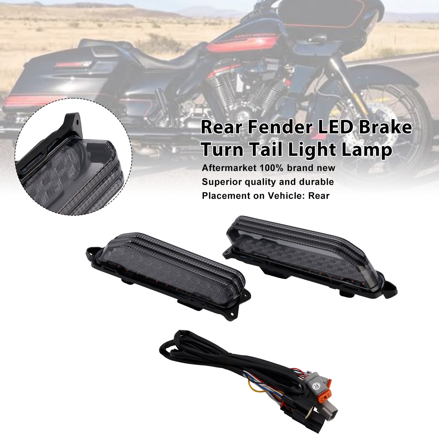 2014 Electra Glide Ultra Classic FLHTCU Rear Fender Brake Turn Tail Light Lamp Fit