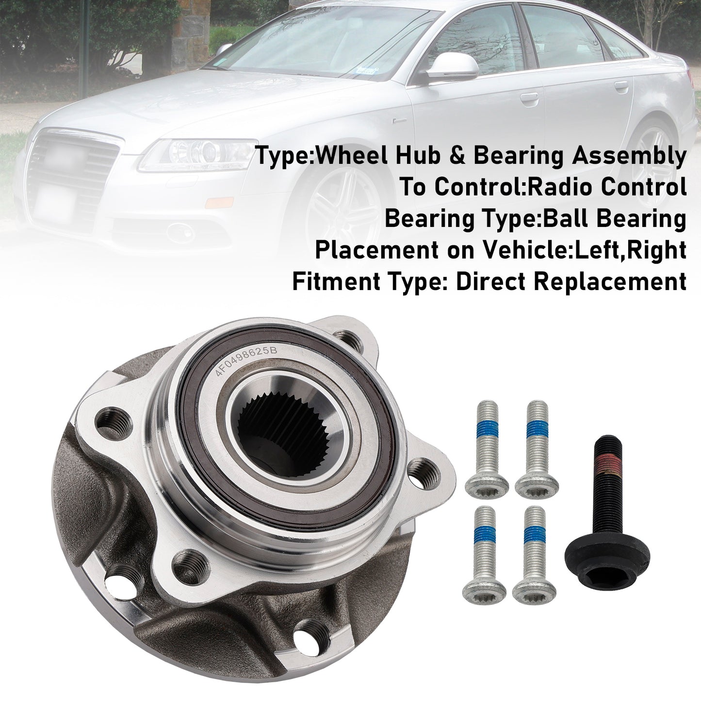 2008-2012 Audi R8 2008-2012 All Engine Front or Rear 4D0407613E Wheel Hub Bearing Assembly