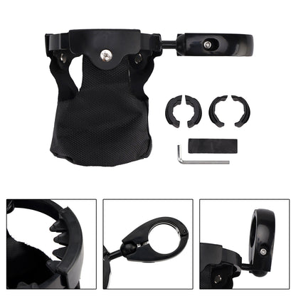 ATV UTV Bike Motorcycle Scooter Golf Cart with 22-27mm Bar Cup Bracket Holder Bottle Cargo Carrier Black Universal