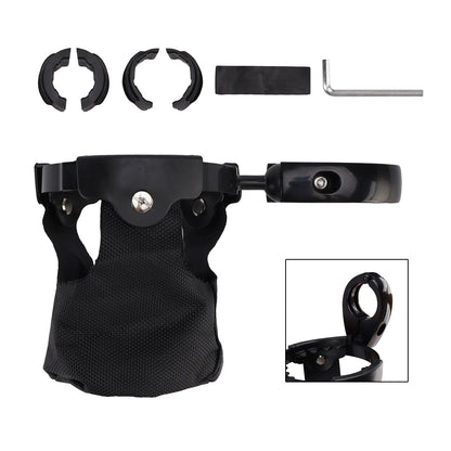 ATV UTV Bike Motorcycle Scooter Golf Cart with 22-27mm Bar Cup Bracket Holder Bottle Cargo Carrier Black Universal