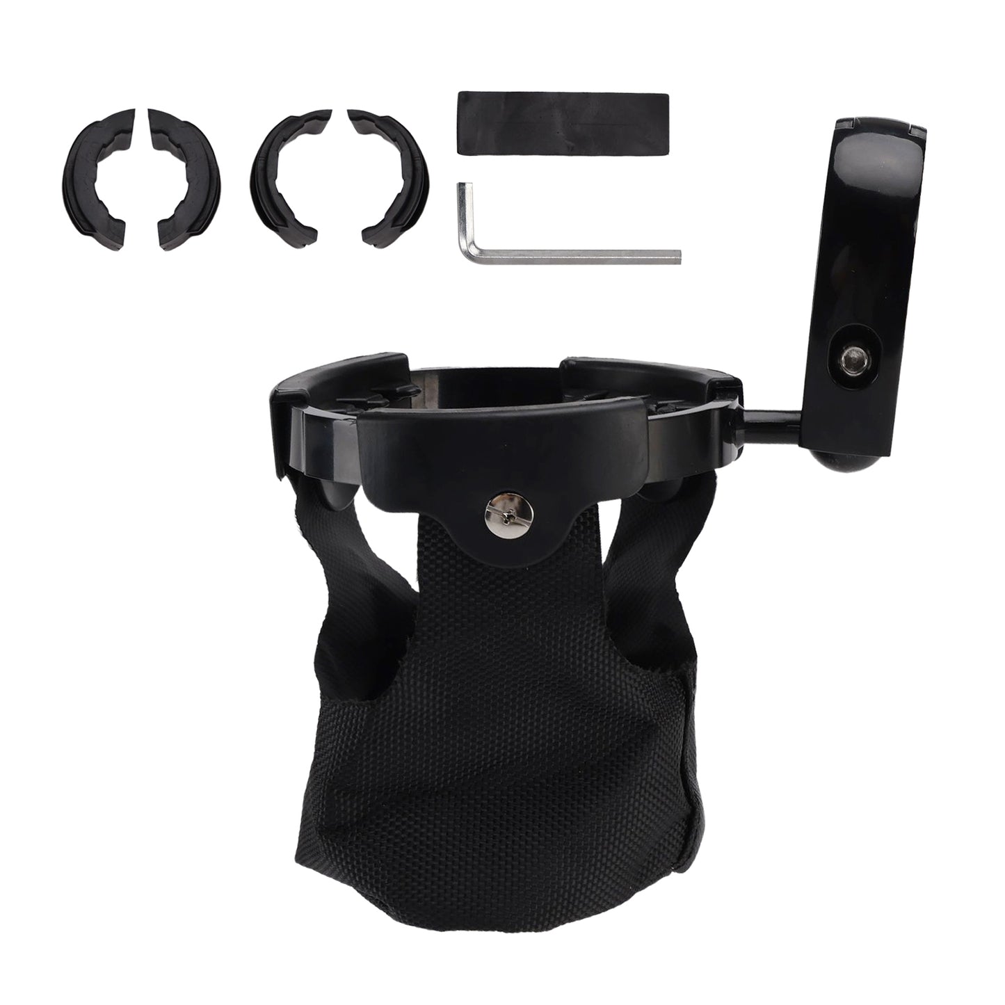 ATV UTV Bike Motorcycle Scooter Golf Cart with 22-27mm Bar Cup Bracket Holder Bottle Cargo Carrier Black Universal
