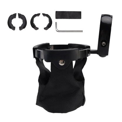 ATV UTV Bike Motorcycle Scooter Golf Cart with 22-27mm Bar Cup Bracket Holder Bottle Cargo Carrier Black Universal