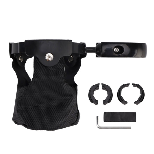 ATV UTV Bike Motorcycle Scooter Golf Cart with 22-27mm Bar Cup Bracket Holder Bottle Cargo Carrier Black Universal