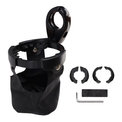 ATV UTV Bike Motorcycle Scooter Golf Cart with 22-27mm Bar Cup Bracket Holder Bottle Cargo Carrier Black Universal