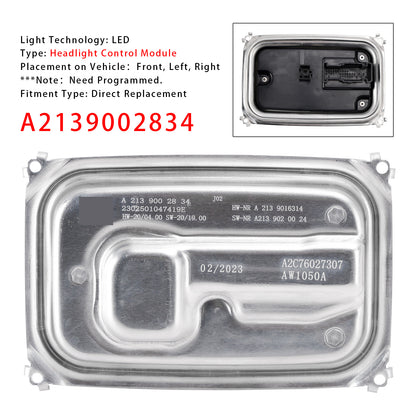 2022 Mercedes-Benz AMG GT 43 A2139002834 LED Headlight Control Module