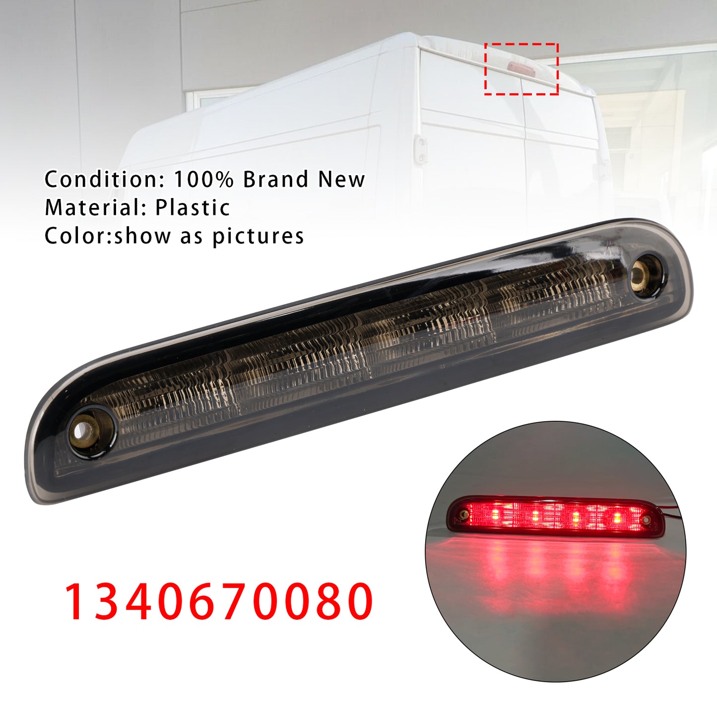 2007-2023 FIAT DUCATO 1340670080 Rear Stop Brake Light Lamp