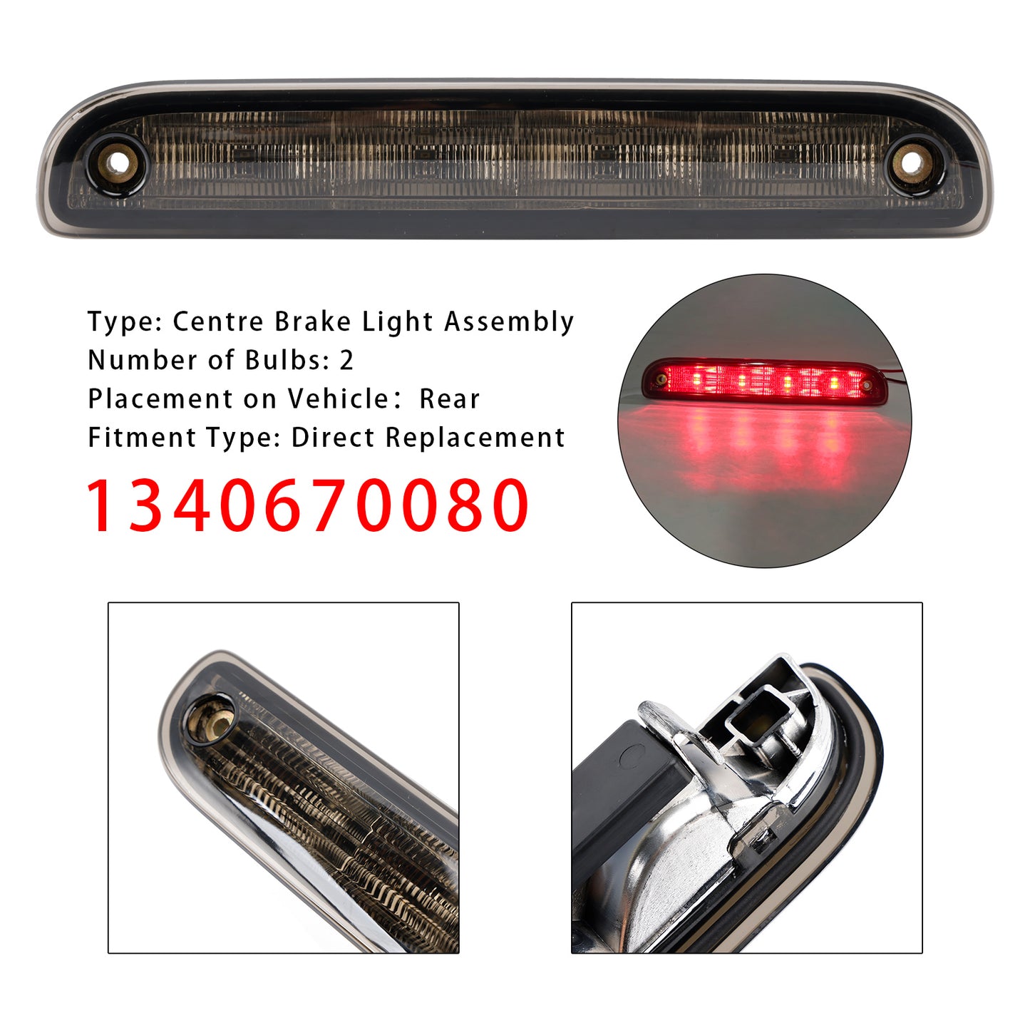2007-2023 FIAT DUCATO 1340670080 Rear Stop Brake Light Lamp