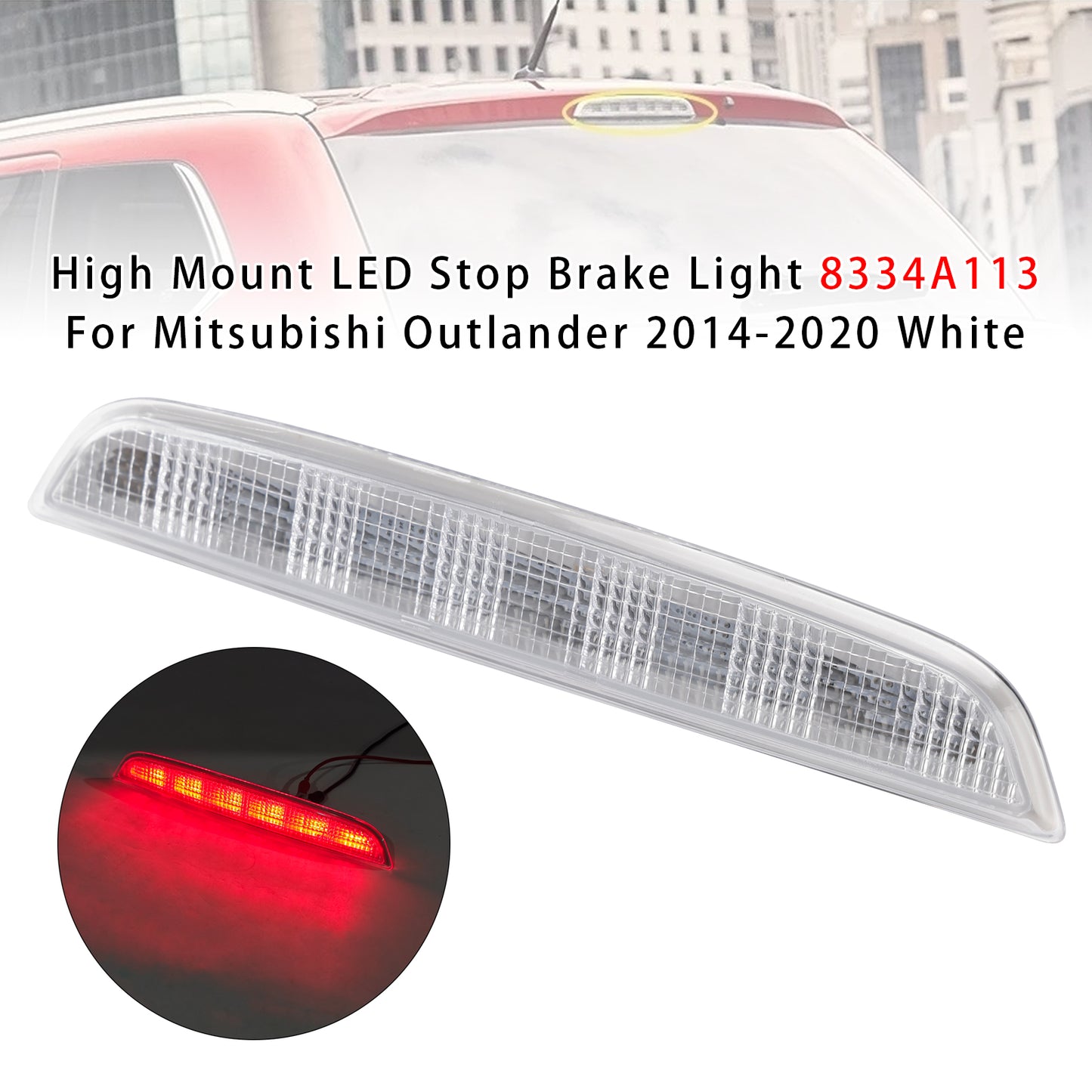 2013-2016 Mitsubishi Outlander White 8334A113 High Mount LED Stop Brake Light (Copy)