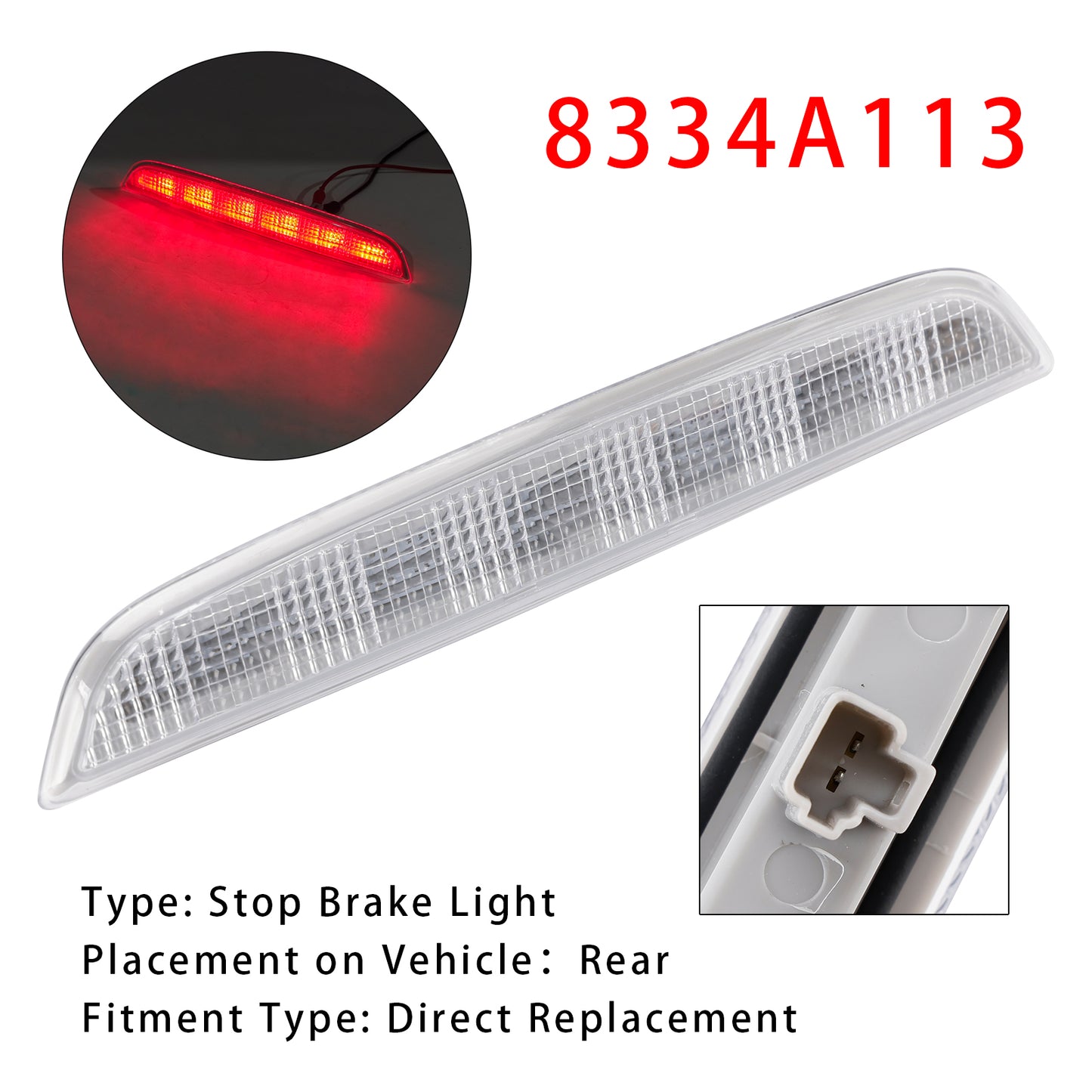 2013-2016 Mitsubishi Outlander White 8334A113 High Mount LED Stop Brake Light (Copy)
