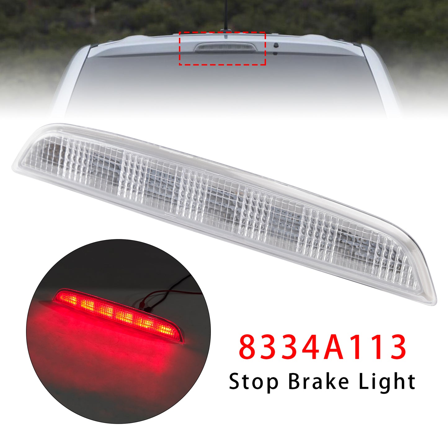 2013-2016 Mitsubishi Outlander White 8334A113 High Mount LED Stop Brake Light (Copy)