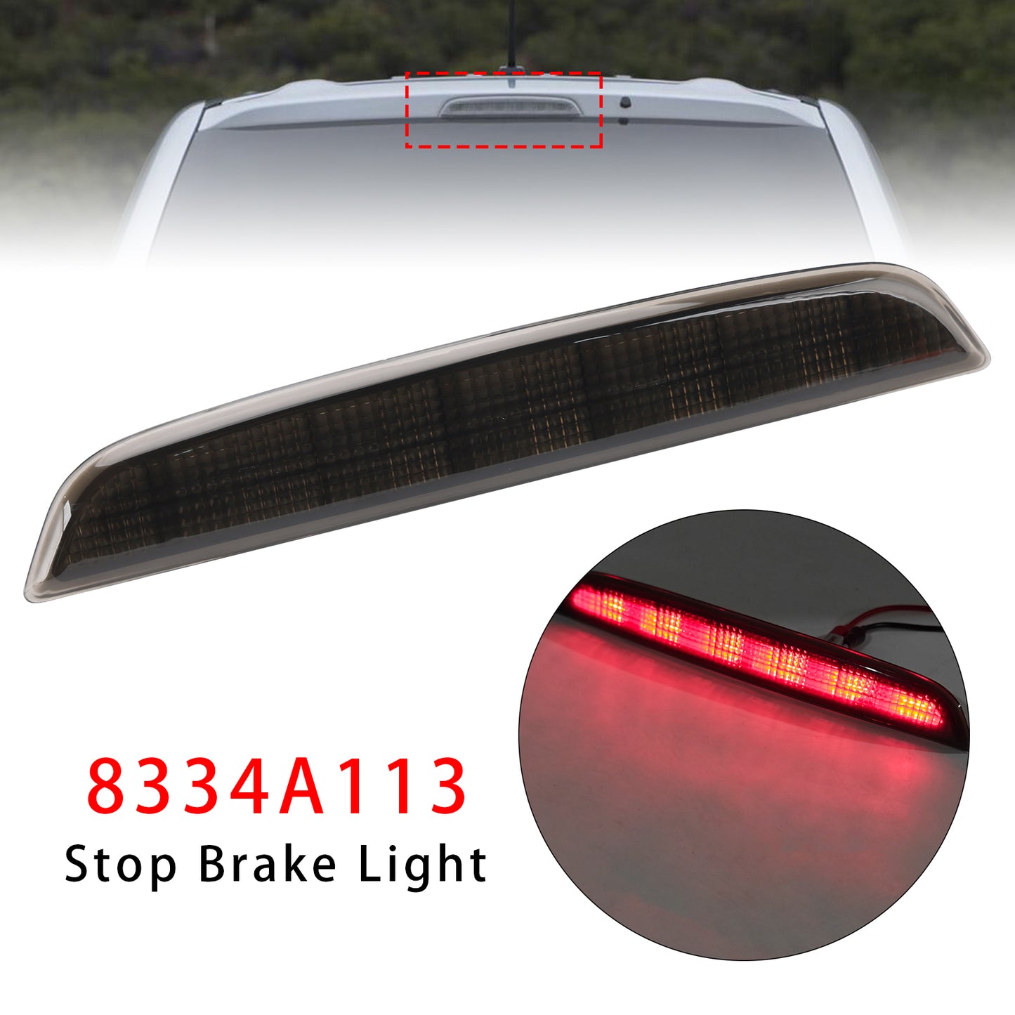 2014-2020 Mitsubishi Outlander Black 8334A113 High Mount LED Stop Brake Light