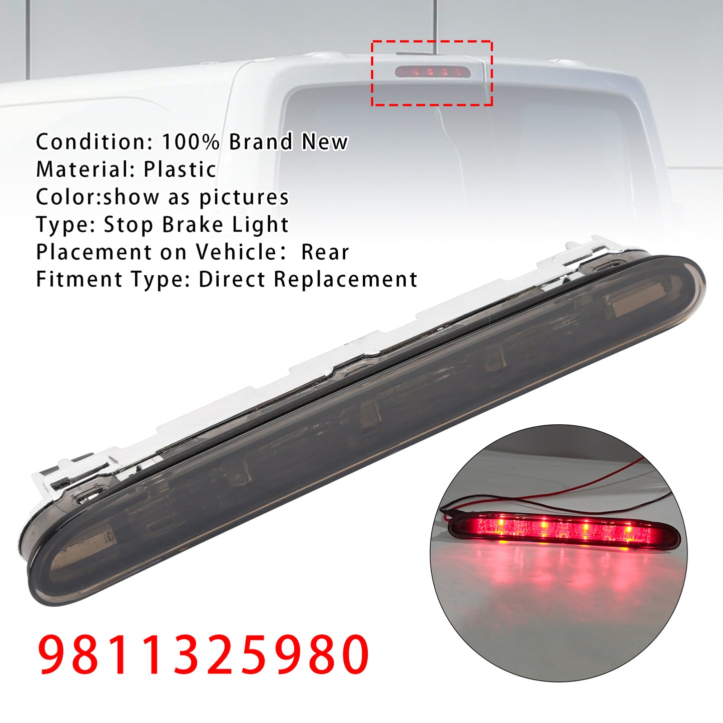 2016-2024 Peugeot Expert Iv Traveller 9811325980 LED Rear Stop Brake Light