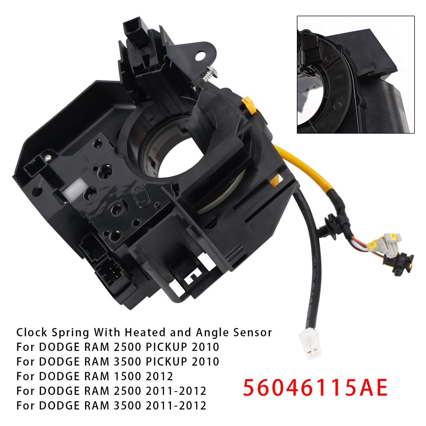 2012 DODGE RAM 1500 56046115AE Clock Spring With Heated and Angle Sensor