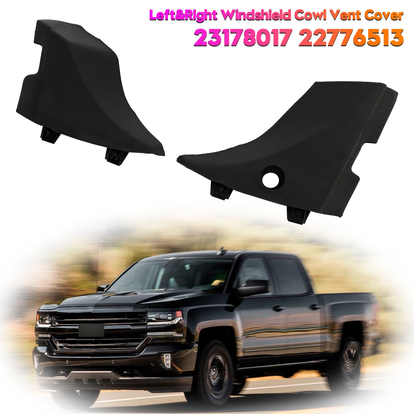 2015-2019 Chevrolet Silverado 2500 HD 23178017 Left&Right Windshield Cowl Vent Cover