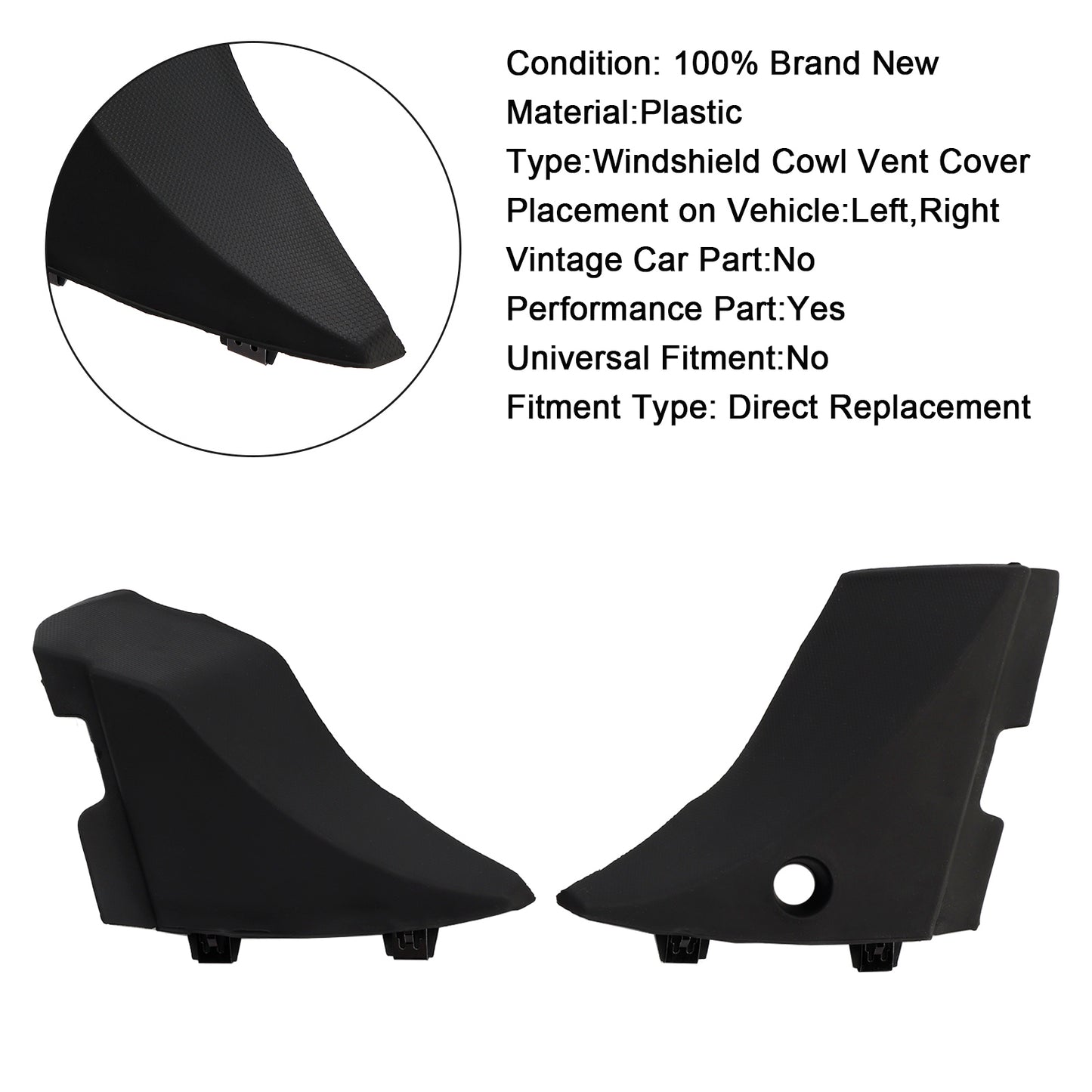 2015-2019 Chevrolet Silverado 2500 HD 23178017 Left&Right Windshield Cowl Vent Cover