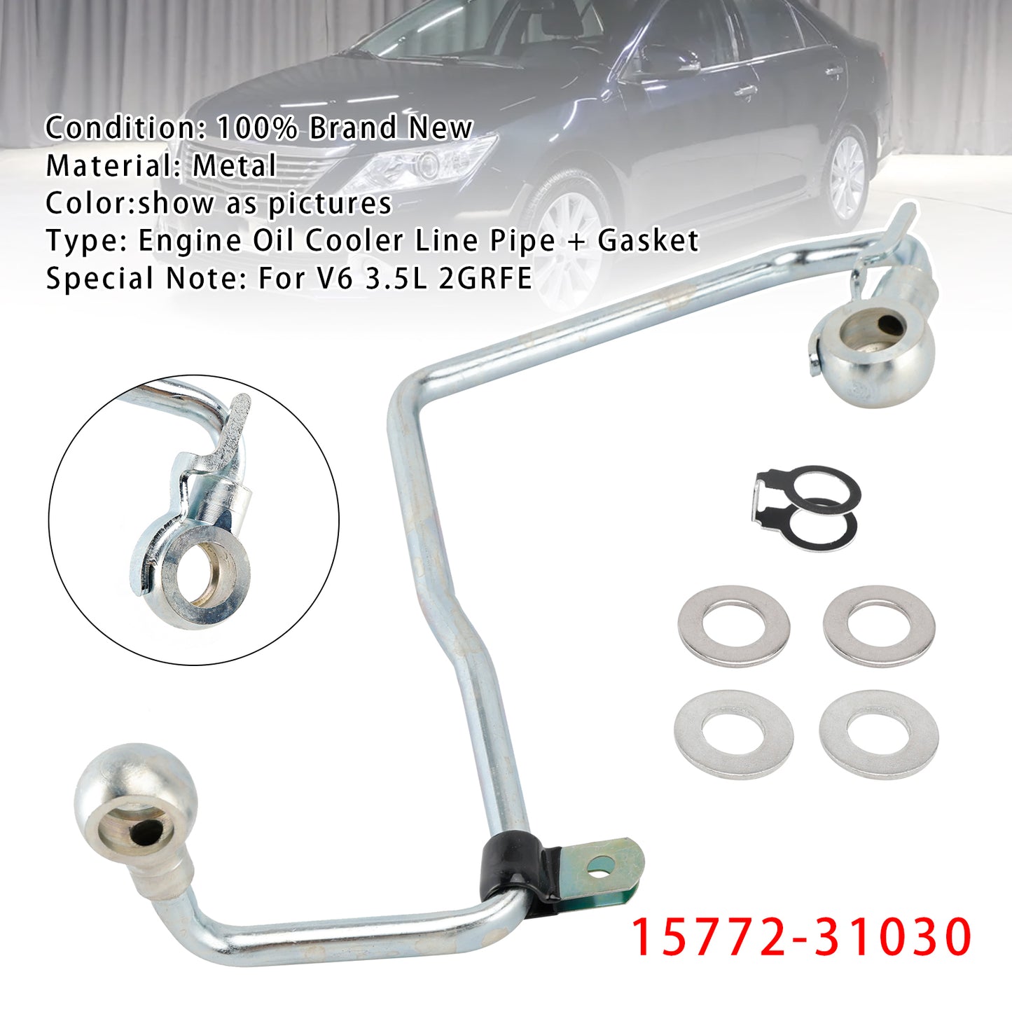 2009-2018 Toyota AVALON 15772-31030 2GRFE Engine Oil Cooler Line Pipe